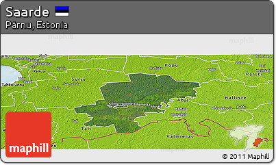 Satellite Panoramic Map of Saarde, physical outside