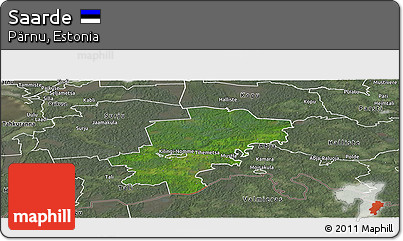 Satellite Panoramic Map of Saarde, semi-desaturated