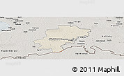 Shaded Relief Panoramic Map of Saarde, semi-desaturated