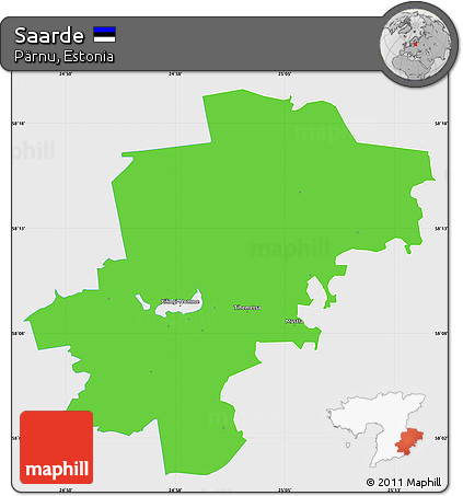 Political Simple Map of Saarde, single color outside
