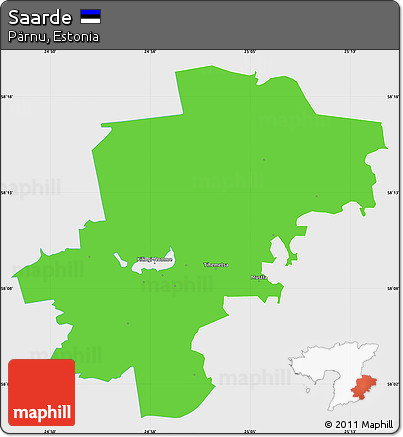 Political Simple Map of Saarde, single color outside
