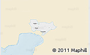 Classic Style 3D Map of Sauga, single color outside