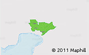 Political 3D Map of Sauga, single color outside