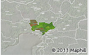 Satellite 3D Map of Sauga, lighten, semi-desaturated