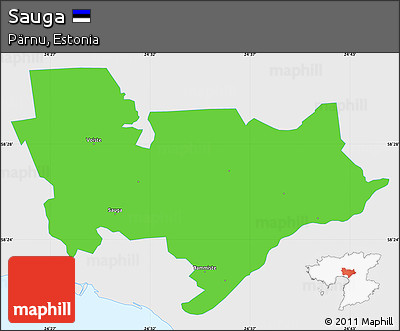 Political Simple Map of Sauga, single color outside