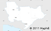 Silver Style Simple Map of Sauga, single color outside