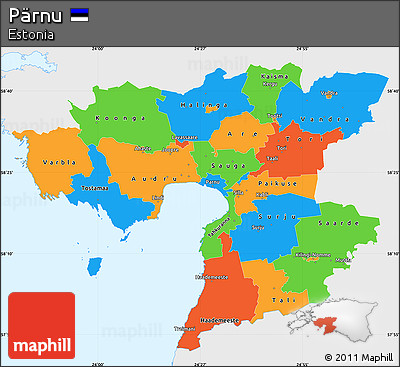 Political Simple Map of Pärnu, single color outside