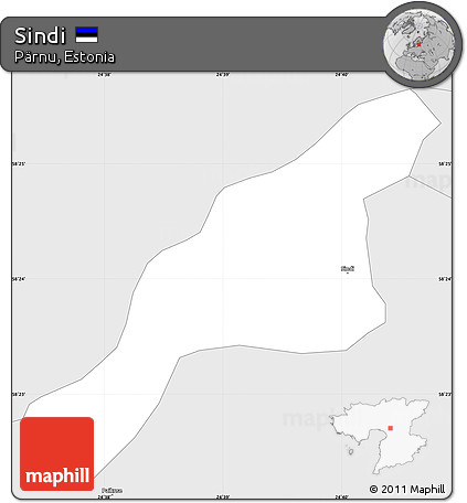 Silver Style Simple Map of Sindi
