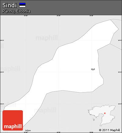 Silver Style Simple Map of Sindi
