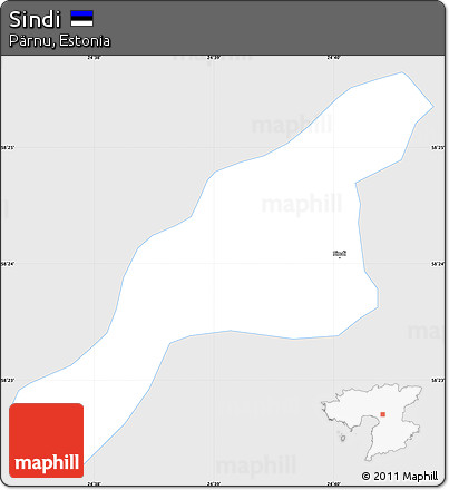 Silver Style Simple Map of Sindi, single color outside