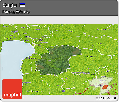 Satellite 3D Map of Surju, physical outside