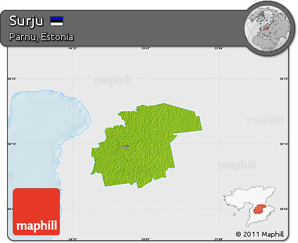Physical Map of Surju, single color outside