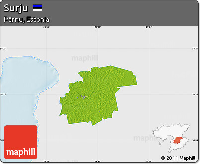 Physical Map of Surju, single color outside