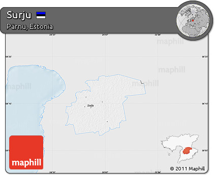 Silver Style Map of Surju, single color outside