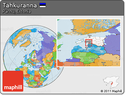 Political Location Map of Tahkuranna, highlighted country, highlighted parent region
