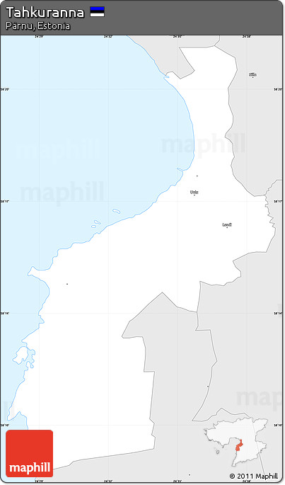 Silver Style Simple Map of Tahkuranna