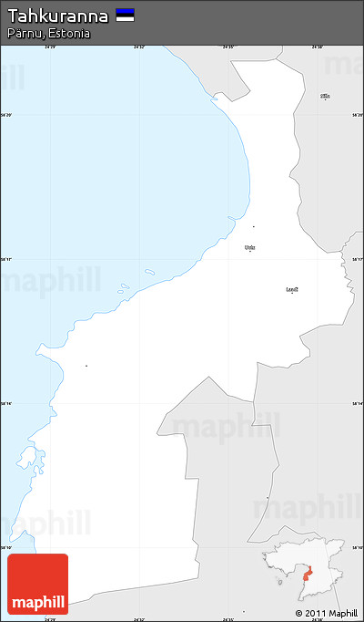 Silver Style Simple Map of Tahkuranna