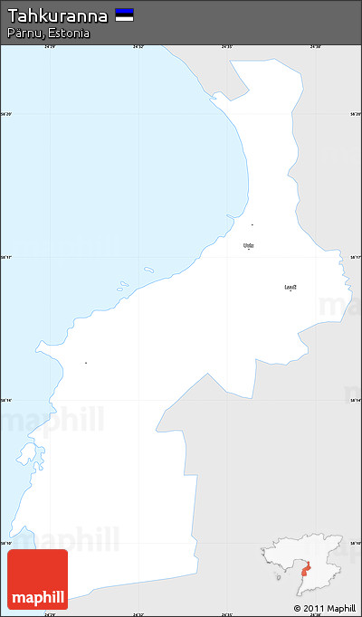 Silver Style Simple Map of Tahkuranna, single color outside