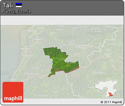 Satellite 3D Map of Tali, lighten