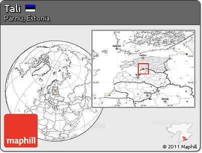 Blank Location Map of Tali, highlighted country