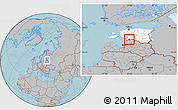 Gray Location Map of Tali, highlighted country, hill shading