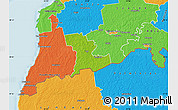 Physical Map of Tali, political outside