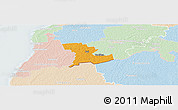 Political Panoramic Map of Tali, lighten