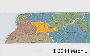 Political Panoramic Map of Tali, semi-desaturated