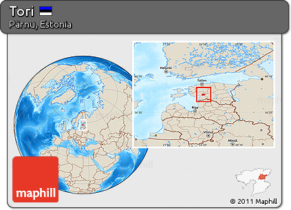 Shaded Relief Location Map of Tori