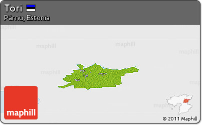 Physical Panoramic Map of Tori, single color outside