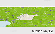 Shaded Relief Panoramic Map of Tori, physical outside