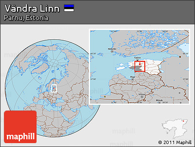 Gray Location Map of Vändra Linn, highlighted country, highlighted parent region, within the entire country