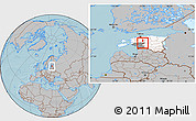 Gray Location Map of Vändra Linn, highlighted country, highlighted parent region, within the entire country, hill shading
