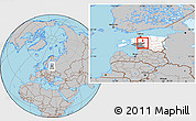 Gray Location Map of Vändra Linn, highlighted country, highlighted parent region, within the entire country
