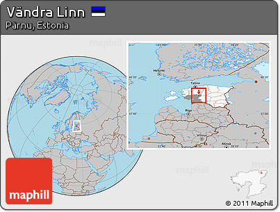 Gray Location Map of Vändra Linn, highlighted country, highlighted parent region