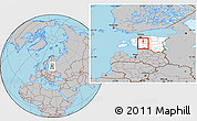 Gray Location Map of Vändra Linn, highlighted country