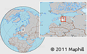 Gray Location Map of Vändra Linn, highlighted parent region, within the entire country