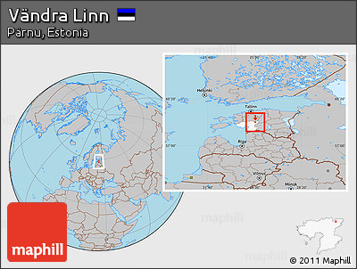 Gray Location Map of Vändra Linn, highlighted parent region
