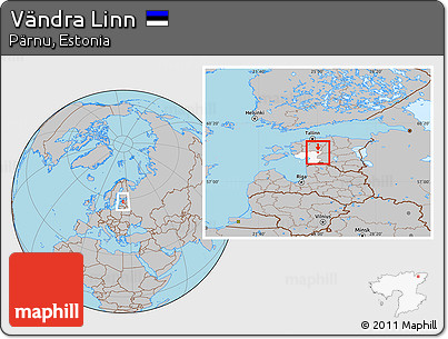 Gray Location Map of Vändra Linn, highlighted parent region