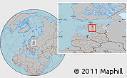 Gray Location Map of Vändra Linn, hill shading