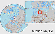 Gray Location Map of Vändra Linn