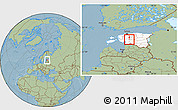 Savanna Style Location Map of Vändra Linn, highlighted country, hill shading