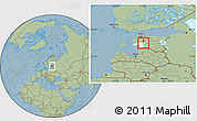 Savanna Style Location Map of Vändra Linn, highlighted parent region, within the entire country, hill shading