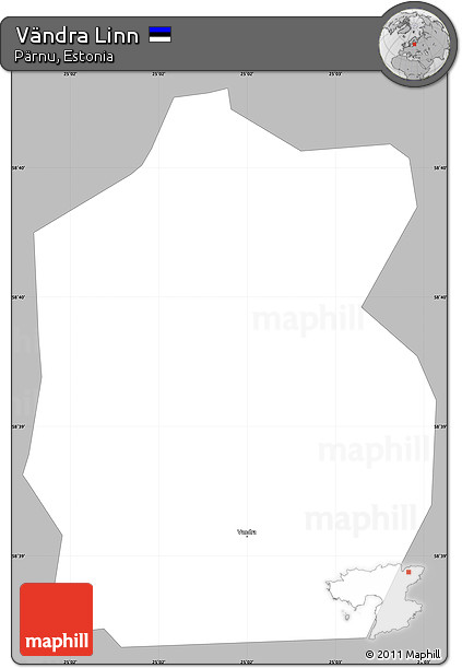 Gray Simple Map of Vändra Linn