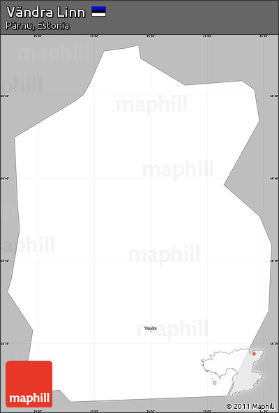 Gray Simple Map of Vändra Linn
