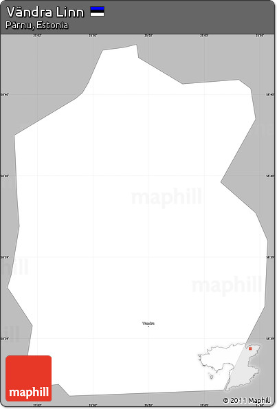 Gray Simple Map of Vändra Linn