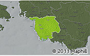 Physical 3D Map of Varbla, darken, semi-desaturated