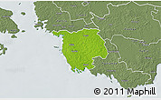 Physical 3D Map of Varbla, semi-desaturated