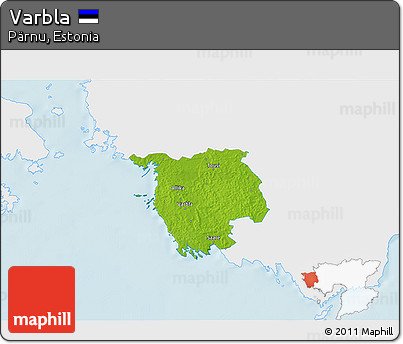 Physical 3D Map of Varbla, single color outside