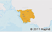 Political 3D Map of Varbla, single color outside